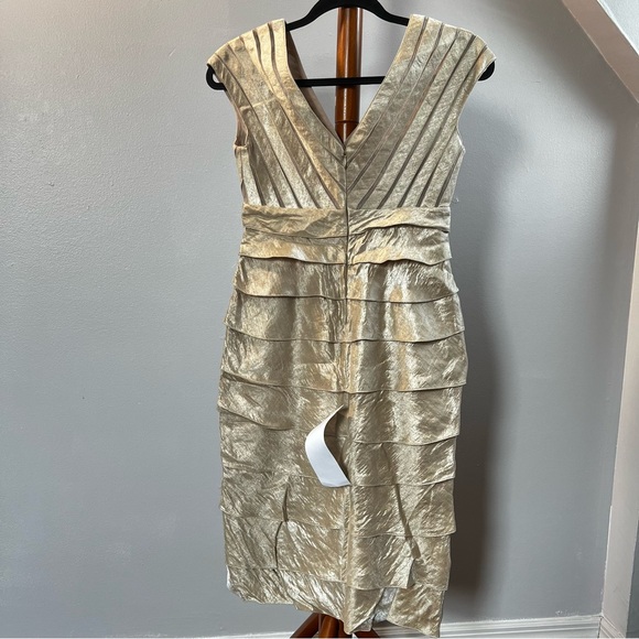 Caché Gold Layered Dress - Picture 2 of 8